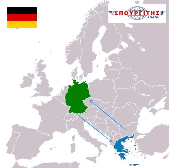 Χάρτης μεταφοράς από Ελλάδα προς Γερμανία και το αντίστροφο